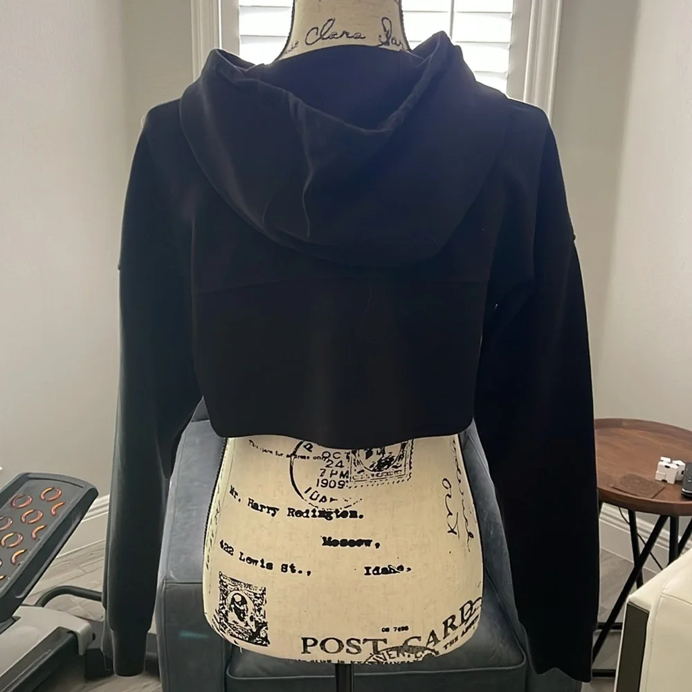 AYBL Black Cutout Cropped Hoodie, Medium - Picture 2 of 3